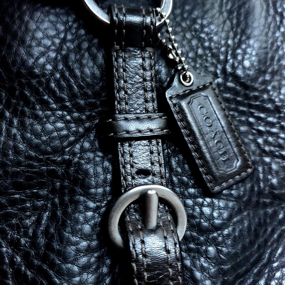 Coach Vintage Black Satchel Pebbled Leather Handbag - Picture 10 of 11
